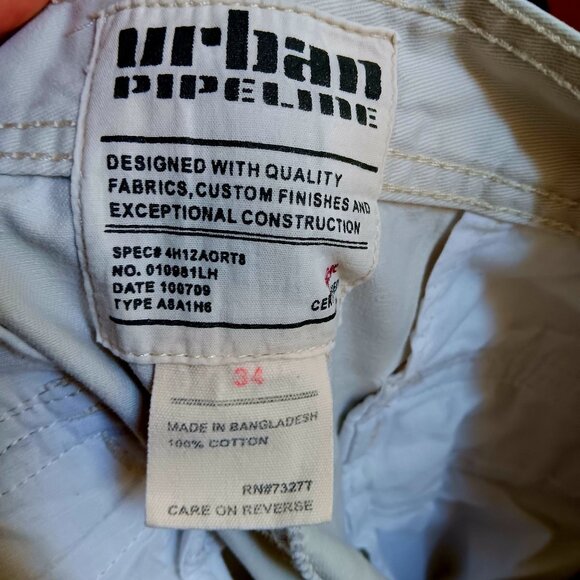 34 Men's Shorts Vtg Y2K Urban Pipeline Cargo Shorts Cotton Made In Bangladesh - Picture 4 of 4